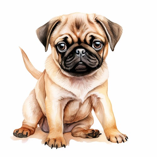 Wandtattoo aufkleber mops - wandtattoo,