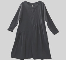 Les Freres Kombikünstler Long Kleid Feincord EG 44-46-48 Taschen A-Linie schwarz