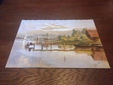 altes Bild Gemälde Aquarell