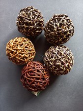 5 große Kugeln Schilfgras Natur Ø 12cm Herbst + Weihnachten