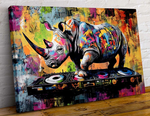 Nashorn auf mixer - nashorn, abstrakt