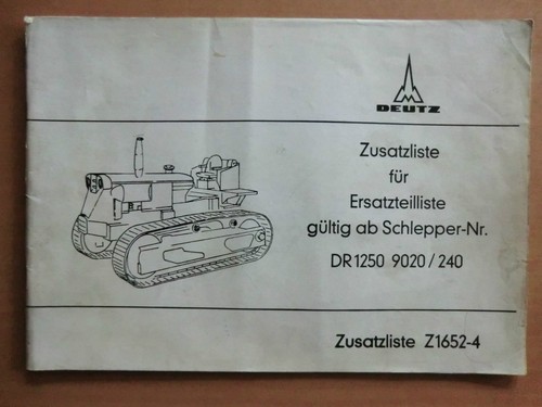 Zusatz ersatzteilliste deutz - ersatzteilliste,
