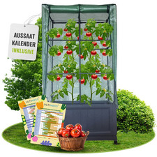 Balkon Gewächshaus m. Pflanzkasten Tomatengewächshaus Foliengewächshaus Frühbeet