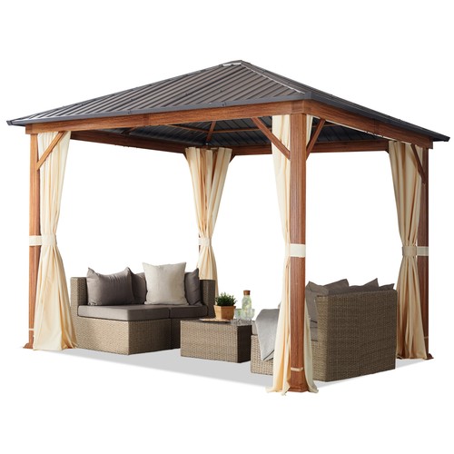 Gartenpavillon 3x3 holzoptik - 3x3,