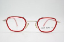 Vintage Brille Alain Mikli 1642 Silber Rot Eckig Brillengestell eyeglasses