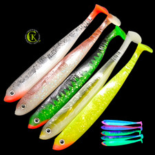 5x Gummifisch 13cm Shad UV