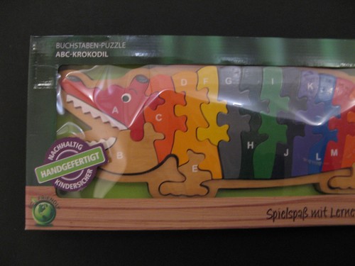 Holzpuzzle abc krokodil mit - abc-krokodil,