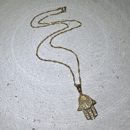 Vergoldete hamsa hand - vergoldete, kette
