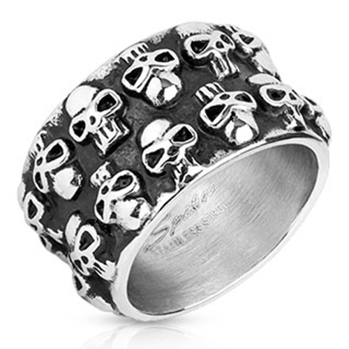 Totenkopf ring multi clustered - ring,