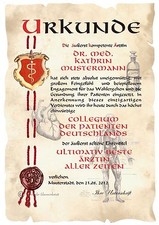 Urkunde  ÄRZTIN  DIN A4 HB Diplom  DANKE Geburtstag Jubiläum 