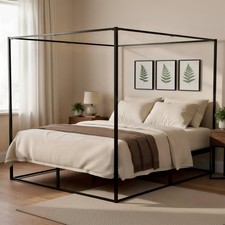 Himmelbett Batoni für Erwachsene Bettgestell und Lattenrost aus Metall