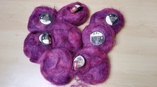 Konvolut Strick Garn Mohair Wolle Mischung langhaar 400 gr. lila