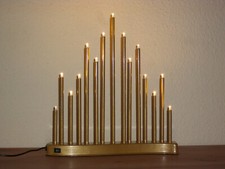 LED Dekorationsleuchte 15 Leuchtstäbe S-Bogenform goldfarben, wie NEU