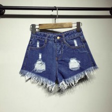 Damen Mädchen Zerrissen Denim