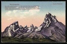 AK Berchtesgaden, Familie Watzmann, Berge mit Gesicht, Berggesichter 1930 
