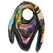 Baumwolltuch Keltische Knoten und Figuren schwarz tie dye quadratisches Tuch