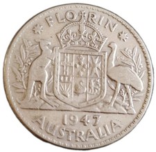 Australien Florin 1947 Silber
