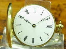 14kt 585 Gold Savonette Sprungdeckel Taschenuhr / Anhängeuhr / Ø 34,0mm