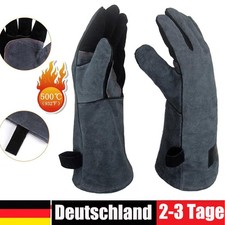 2x Grillhandschuhe Ofenhandschuhe Grill BBQ Hitzebeständig - Leder High Qualität
