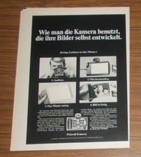 Seltene Werbung vintage POLAROID COLORPACK II Sofortbildkamera 1969