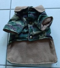 Süsser warmer Hundemantel für kleine Hunde - Camouflage - grün/braun