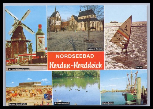 Ansichtskarte nordseebad - ansichtskarte,
