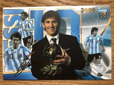Autogrammkarte AK *LIONEL MESSI* ARGENTINIEN WM 2022 Ballon d´Or Sieger 2009 RAR