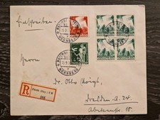 Brief mit schöner Frankatur und Einschreiben vom Reichsparteitag Nürnberg 1936