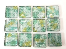 Mosaiksteine Moon Rock Belinda 12 Glassteine silber türkis gelb Mix Mosaik 50 mm