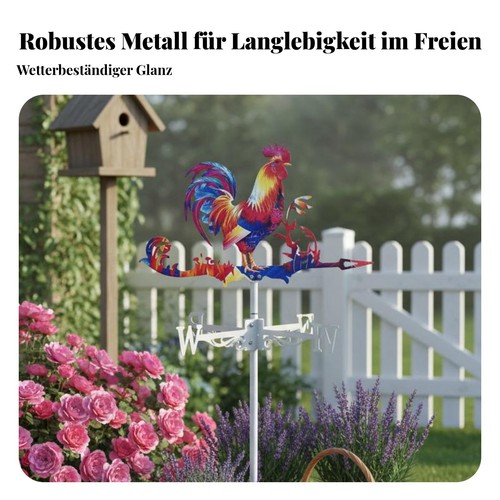 Bunter wetterhahn aus metall - wetterhahn,
