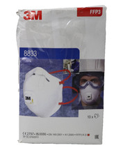3M Atemschutzmaske 8833, FFP3-Feinstaub-Maske mit Ventil, 10 Stück, MHD: 06.2027