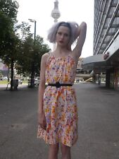 KLEID M 70er Flower Power Lolita Fee Blumen Party  TRUE VINTAGE sun dress 70s 