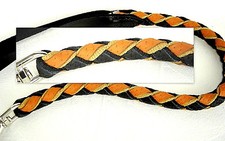 HUNDELEINE sog. Peitsche, Kurz Leine geflochten, 85cm/20mm, Echt LEDER + Neu