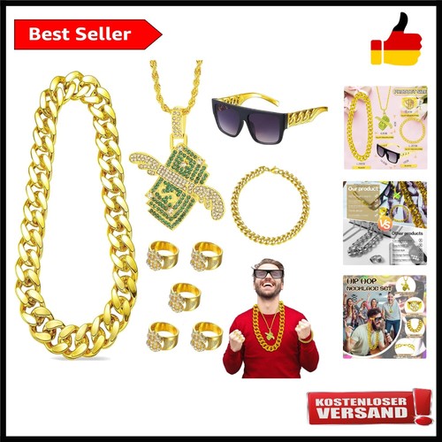 Zuhälter gold set kostüm - gold,
