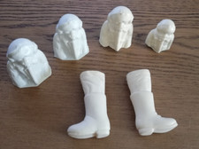 Konvolut unbemalte RC Jet Pilot Pilotenpuppe Helm Sauerstoffmaske Stiefel  -132-