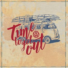 Dekostoff Gobelin VW  Time get out 48 x 48 cm I