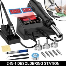 600W Lötstation Heißluft Lötkolben Entlötkolben Rework Station Digital LCD 2 in1