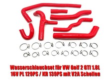 Kühlwasserschläuche für VW Golf 2 GTI 1.8L 16V KR / PL Silikon Schlauch ROT