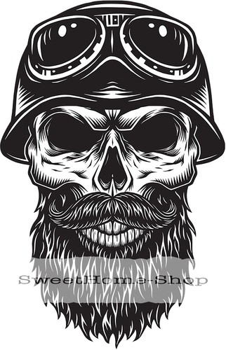 Skull aufkleber helm biker - skull,