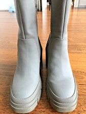 ZARA STIEFELETTE BOOTS HALBSCHAFT WADENSTIEFEL Khaki Grau Gr. 37 wie neu