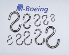 S-Haken symmetrisch - asymmetrisch  ø 3, 4, 5, 6, 8 mm Edelstahl V4A Metallhaken