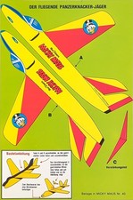 Micky Maus Beilage aus Heft 40 / 1973 - Flugzeug-Bogen Panzerknacker-Jäger - TOP