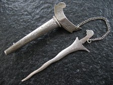 Brosche Silber 800 Handarbeit Keris Kris Dolch Jugendstil von ca. 1900
