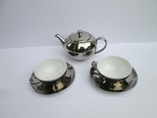 Ausgefallenes Service von Schönwald silberfarben und weiß 5-teilig