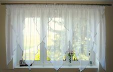 Moderne Fertiggardine aus Voile SET Schöne Gardine AG18-B Weiß Fenstergardine