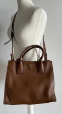 PRADA SHOPPING BAG VITELLO DAINO IN BRANDY 1 BG693 COGNAC BRAUN