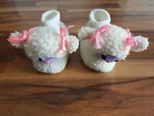 Kinder Kuschel-Hausschuhe Hüttenschuhe Puschen Schaf Lämmchen weiß 24 / 25