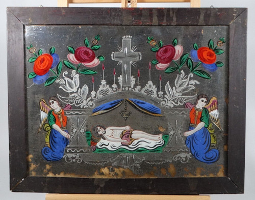 Hinterglasbild heiligenbild - hinterglasbild,