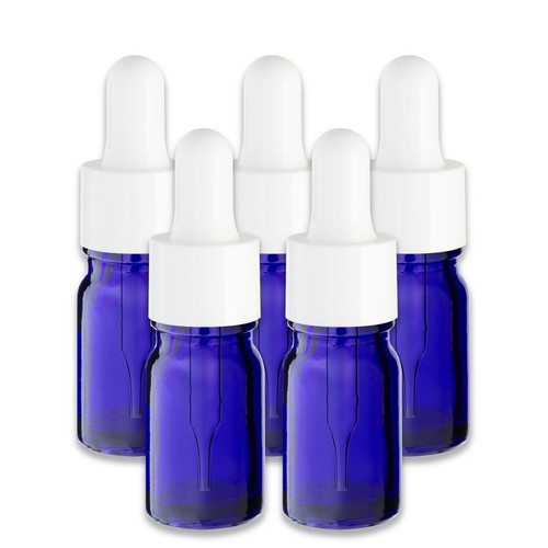 Blaue glasflasche ml - 5x, 5