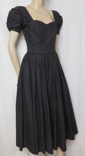 Laura Ashley Abendkleid 36 schwarz Hochzeit vintage Baumwolle 80er Kleid